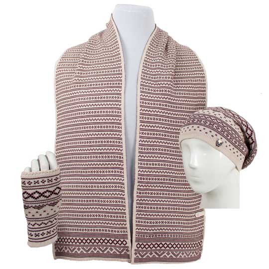 سه تکه طرح ژاکارد ریز شال-و-کلاه-فرانسوی-و-دستپوش-ژاکارد-زرشکی