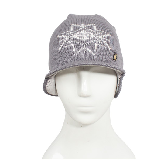 کلاه نقاب دار ژاکارد طرح گل کلاه-بافت-روگوشی-نقابدار-طوسی