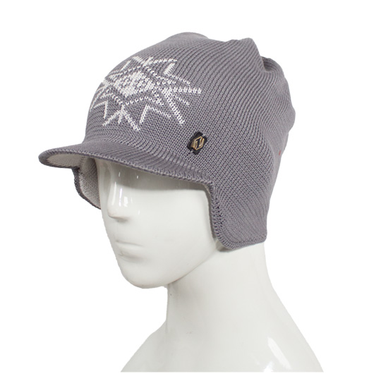 کلاه نقاب دار ژاکارد طرح گل کلاه-بافت-روگوشی-طوسی