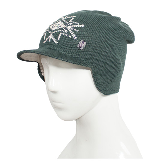 کلاه نقاب دار ژاکارد طرح گل کلاه-بافت-روگوشی-سبز