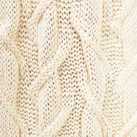 سه تکه آران طرح برگ کلاه پوم دار و شال و دستپوش کرم