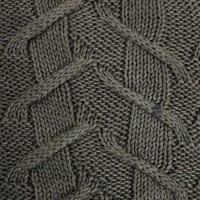 سه تکه آران طرح زیگزال کلاه فرانسوی و شال گردنی و دستپوش داخل پرز سفید