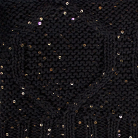 دو تکه آران لوزی با نخ پولک کلاه پوم دار و شال رینگی داخل خز نخ پولک سبز