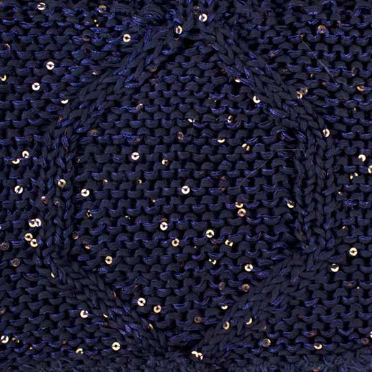 دو تکه آران لوزی با نخ پولک طرح-بافت-سرمه-ای