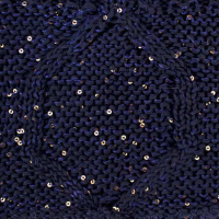 دو تکه آران لوزی با نخ پولک کلاه پوم دار و شال رینگی داخل خز نخ پولک سبز