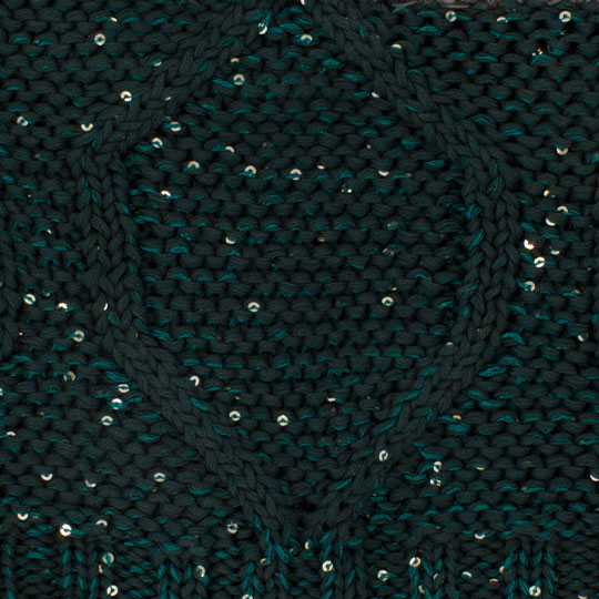 دو تکه آران لوزی با نخ پولک طرح-بافت-سبز