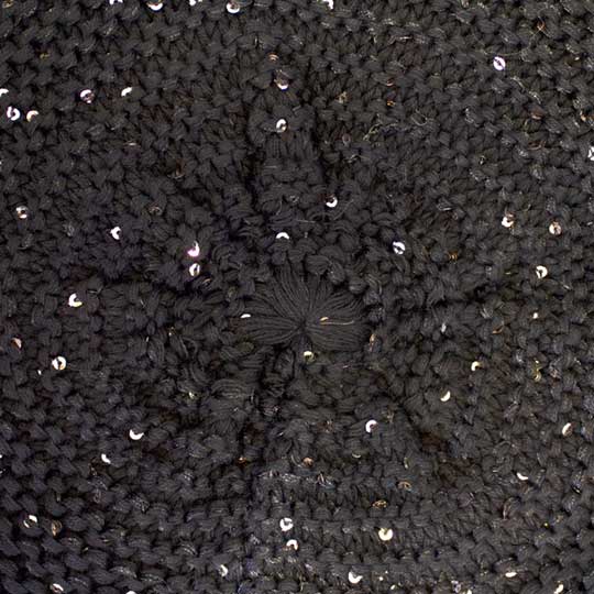 کلاه فرانسوی لیس لیس نخ پولک بافت-پولک-مشکی