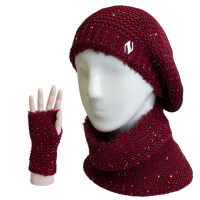 سه تکه لیس لیس نخ پولک سه تکه لیس لیس نخ پولک زرشکی