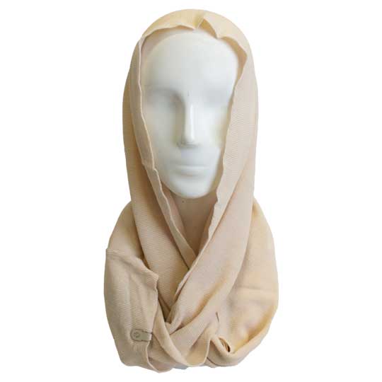 شال رینگی بافت رو ترانسفر شال-رینگی-کرم