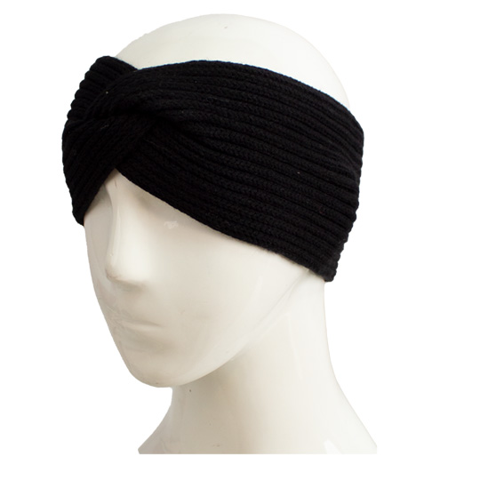 هدبند بافت ریب پاپیونی هدبند-مشکی