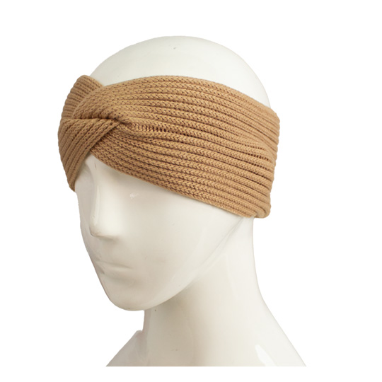 هدبند بافت ریب پاپیونی هدبند-کرم-تیره