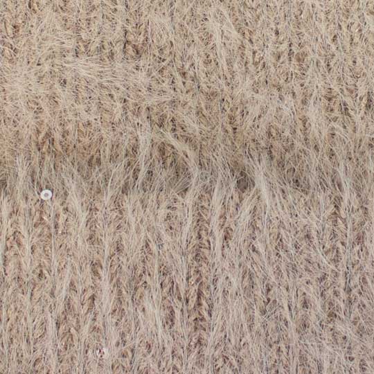 کلاه ریب لب برگرد نخ پولک بافت-پولکی-نسکافه-ای-روشن