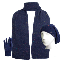 سه تکه بافت رو ساده نخ افکت‌دار رنگی سه تکه نخ افکت‌دار رنگی سرمه‌ای