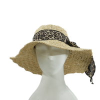 کلاه حصیری پلنگی کلاه پاپیونی حصیری پلنگی