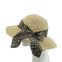 کلاه حصیری پلنگی کلاه پاپیونی حصیری پلنگی