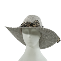 کلاه حصیری طوسی پولکی کلاه حصیری پولک طوسی