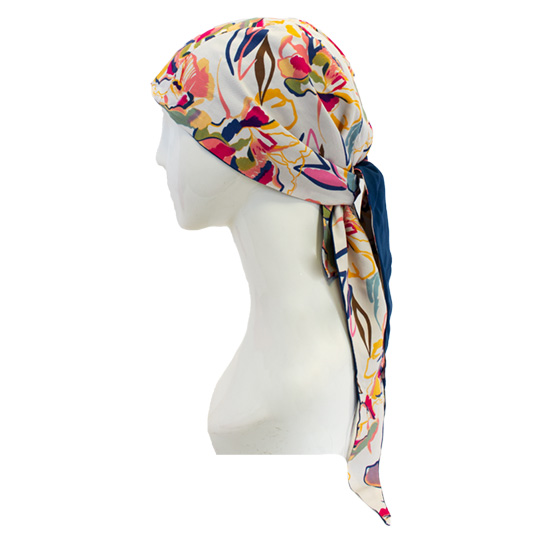 دستمال سر گل درشت آبرنگی دستمال-سر-گره-ای-طرح-گل-درشت-آبرنگی-سرمه-ای