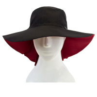 کلاه پشت پیلی دار ساده مشکی قرمز کلاه پشت پیلی دار دورو مشکی قرمز