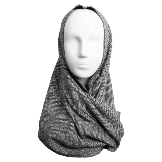 دو تکه طرح هندسی شال-مشکی-کرم