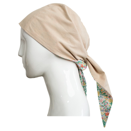 دستمال سر گل رنگی ریز کرم