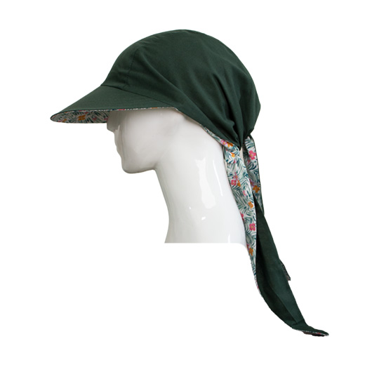 کلاه گره ای هاوایی برگی گل ریز سبز