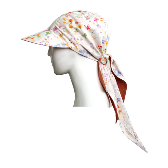 کلاه گره ای گل برگی ریز نارنجی کلاه-گره-ای-گل-برگی-ریز